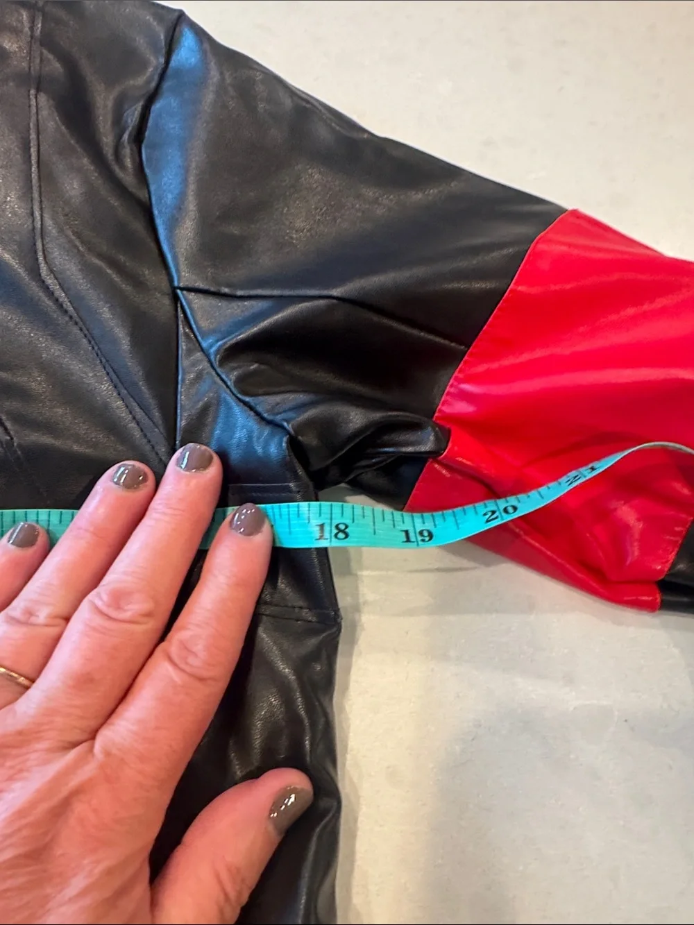 Kids' Red and Black Graphic Cropped Jean-Style Jacket